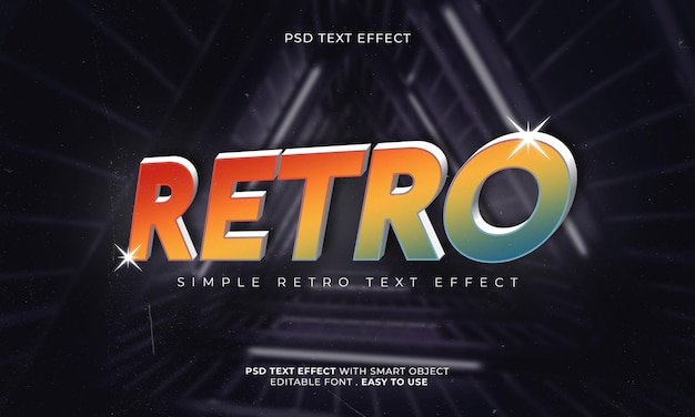 PSD edytowalny efekt tekstu 3d retro