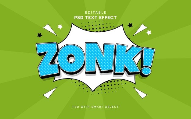 Edytowalny efekt tekstu Comic Zonk