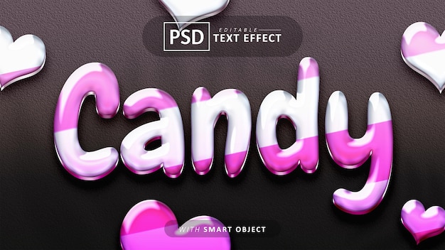 PSD edytowalny efekt tekstu cukierków