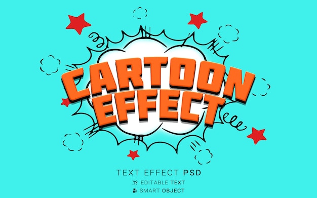 PSD edytowalny efekt tekstu kreskówki