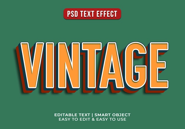 PSD edytowalny efekt tekstu retro 3d