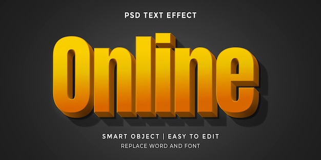 PSD edytowalny online efekt tekstowy w stylu 3d