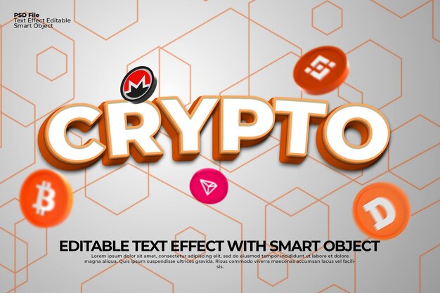 Edytowalny Photoshop Efektów 3d Crypto Text