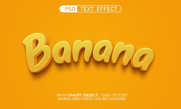 Edytowalny styl banana z efektem 3D