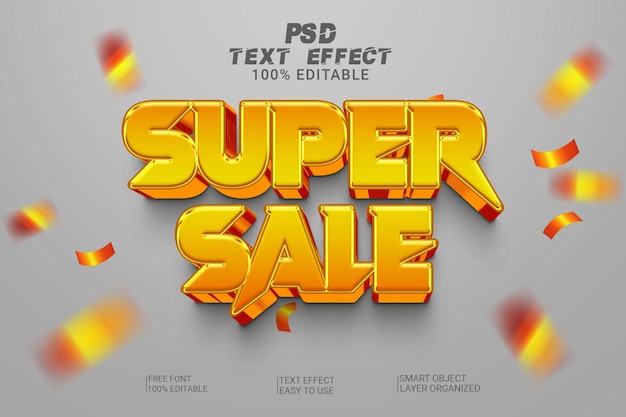 Edytowalny Styl Efektu Tekstowego Super Sale 3d Psd