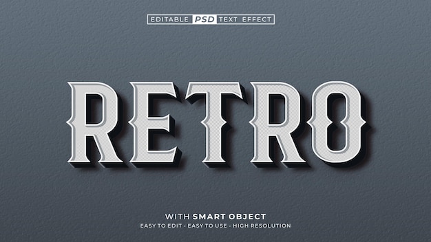 Edytowalny styl tekstu w stylu retro 3d