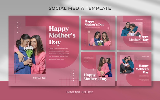 Edytowalny Szablon Na Dzień Matki Dla Posta Na Instagramie W Mediach Społecznościowych