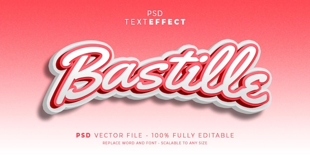 PSD edytowalny szablon tekstu i efektu czcionki bastille premium