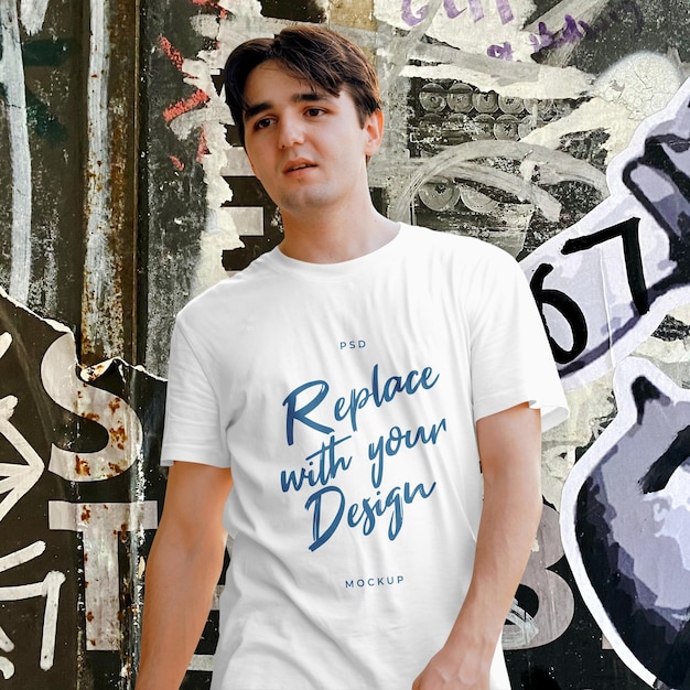 Edytowalny T-shirt dla mężczyzn Mockup fotografii