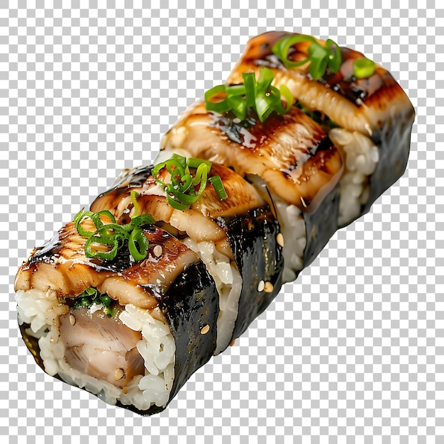 PSD eel sushi roll png z przezroczystym tłem