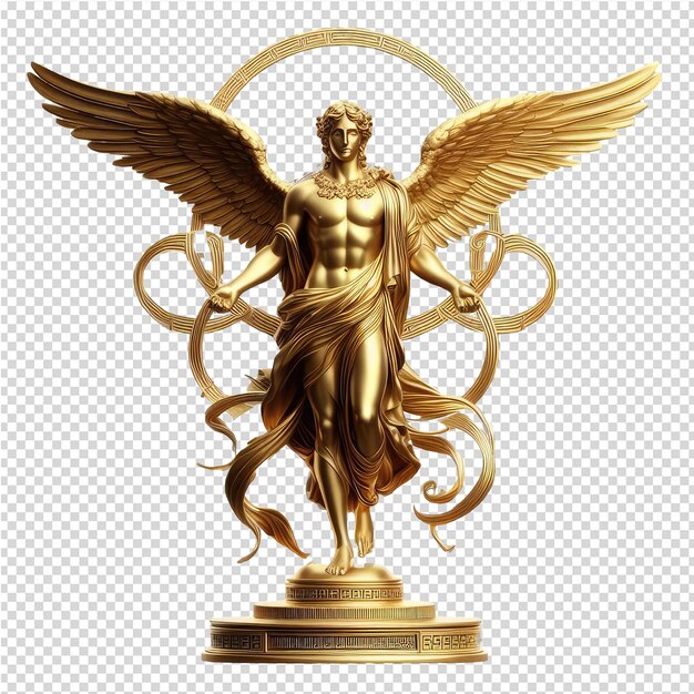 PSD een 3d gerenderde gouden geek god