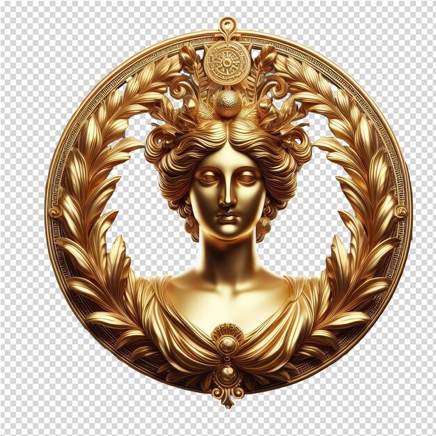 PSD een 3d gerenderde gouden geek god