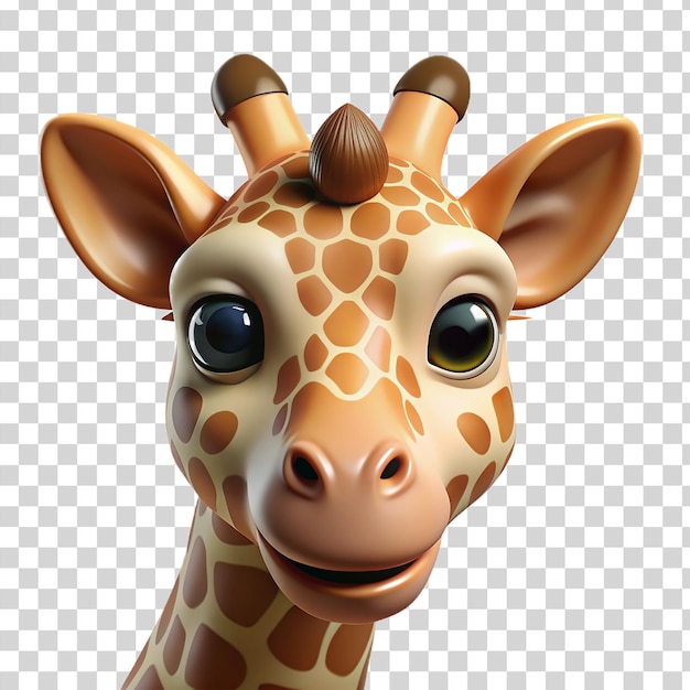 PSD een 3d-giraffe op een doorzichtige achtergrond