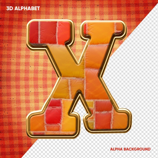 PSD een 3d letter x met een rode achtergrond