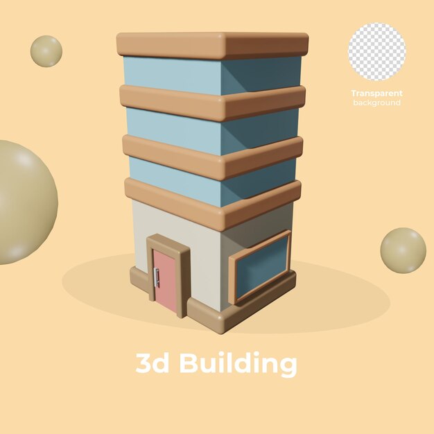 PSD een 3d-model van een gebouw met een open haard en een bakstenen open haard