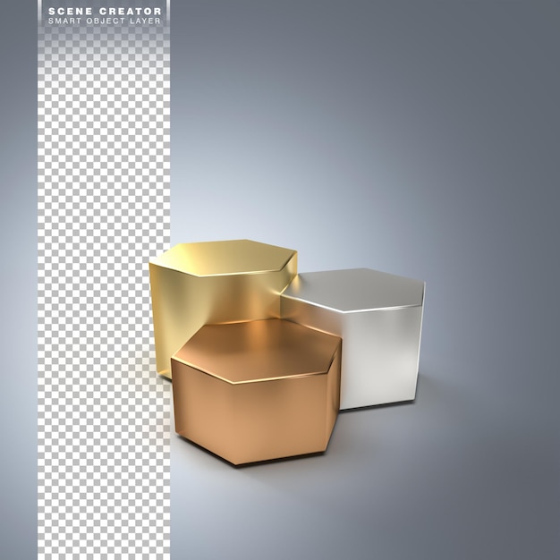 Een 3d-rendering afbeelding van product stand