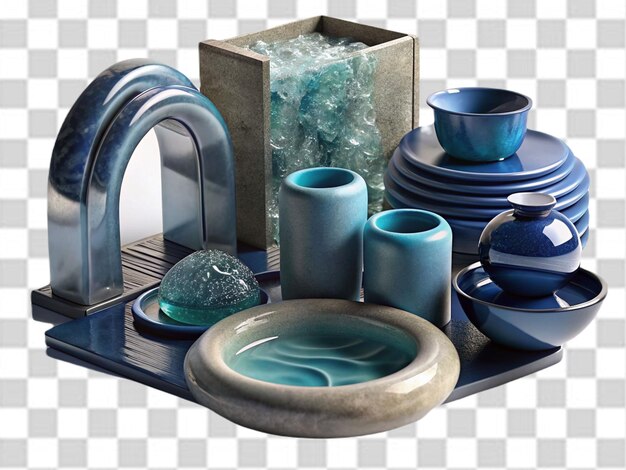 Een 3D-waterglas en andere items png