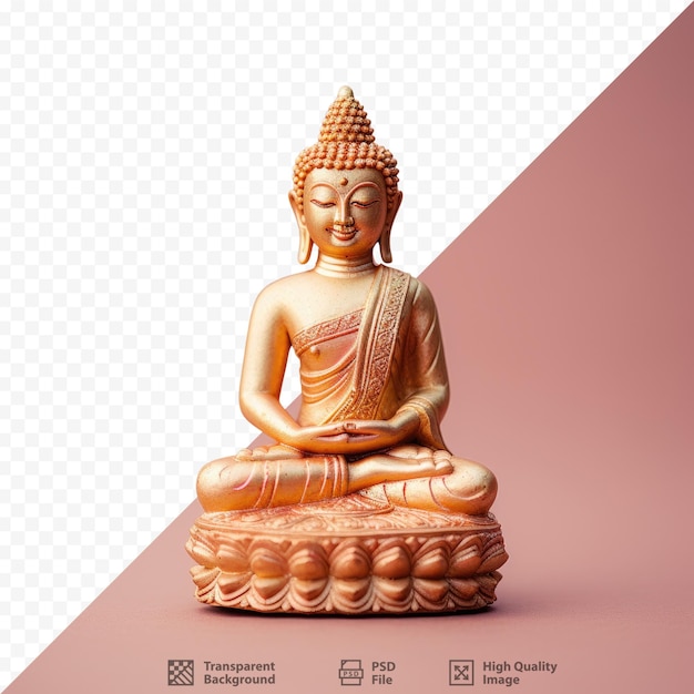 PSD een afbeelding van een boeddhabeeld met een rode achtergrond.