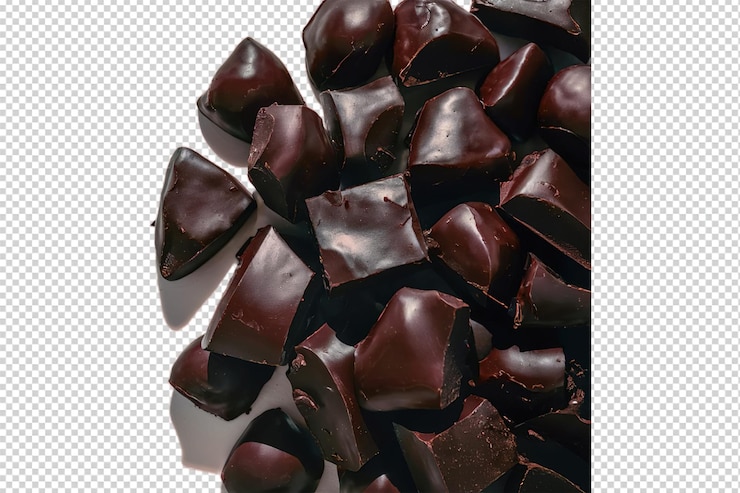PSD een afbeelding van een chocolade met de woorden chocolade op een doorzichtige achtergrond