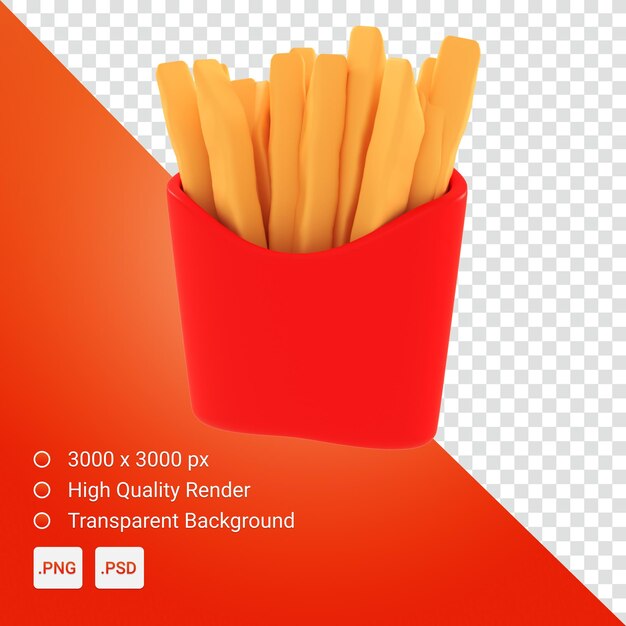 PSD een afbeelding van een friet die rood en oranje is