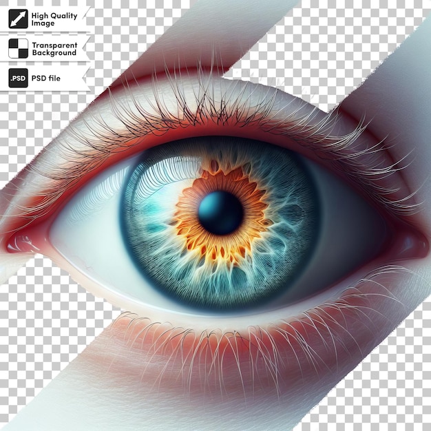 PSD een afbeelding van een menselijk oog met een foto van een menschelijk oog