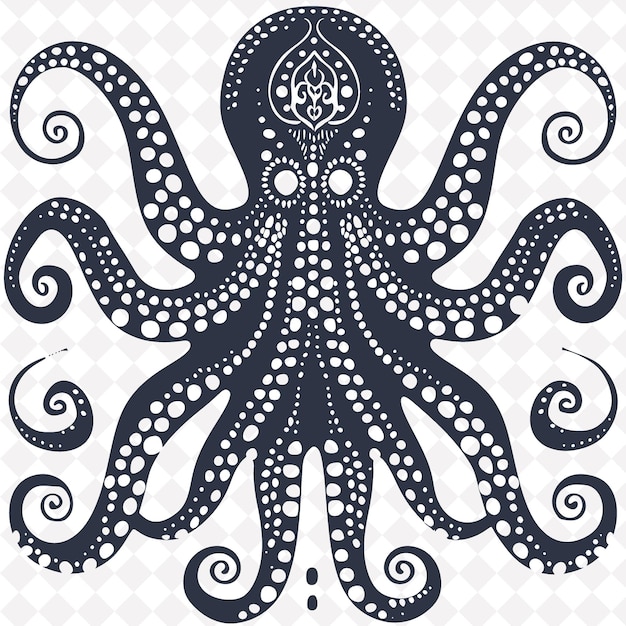 PSD een afbeelding van een octopus die zwart-wit is