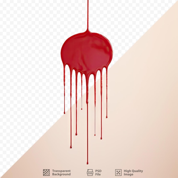 Een afbeelding van een rode druppel bloed op een witte achtergrond.