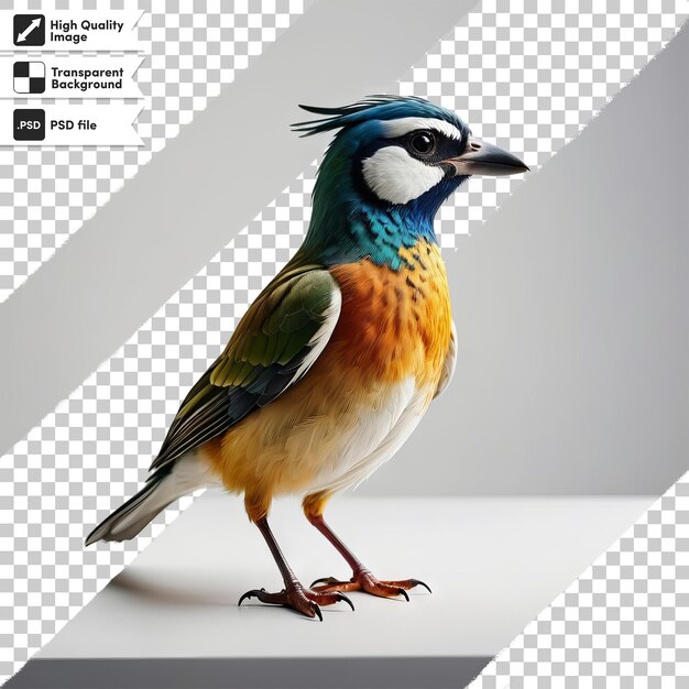 PSD een afbeelding van een vogel met een foto van een vogil erop