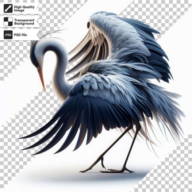 PSD een afbeelding van een vogel met een foto van een zwaan