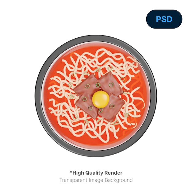 PSD een afbeelding van spaghetti met een blauwe knop met de tekst 