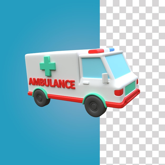 PSD een ambulance met een kruis op de top.