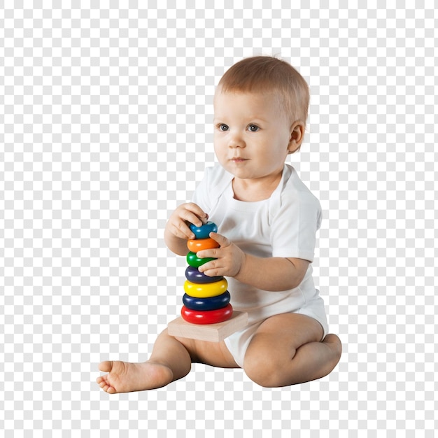 Een baby die speelt.