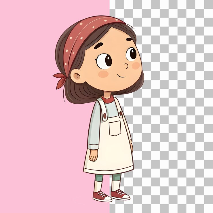 PSD een baby meisje png met transparante achtergrond