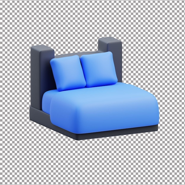 Een bed gerenderd bestand