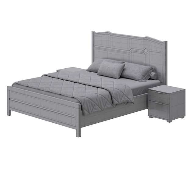 Een bed met een kleurrijk ontwerp bed zonder achtergrond ander ontwerp png witte achtergrond geïsoleerd abstract 3d model