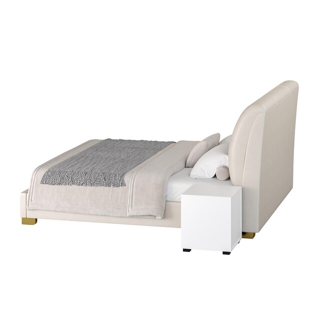 Een bed met een kleurrijk ontwerp bed zonder achtergrond ander ontwerp png witte achtergrond geïsoleerd abstract 3d model