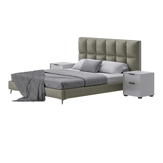 Een bed met een kleurrijk ontwerp bed zonder achtergrond ander ontwerp png witte achtergrond geïsoleerd abstract 3d model