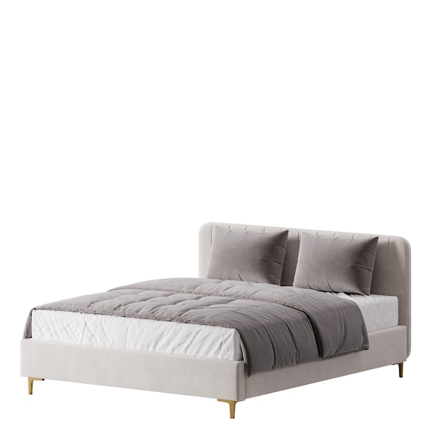 Een bed met een kleurrijk ontwerp bed zonder achtergrond ander ontwerp png witte achtergrond geïsoleerd abstract 3d model