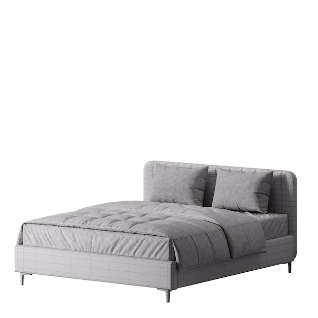 Een bed met een kleurrijk ontwerp bed zonder achtergrond ander ontwerp png witte achtergrond geïsoleerd abstract 3d model