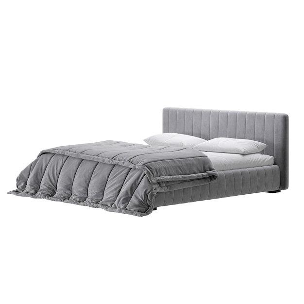 Een bed met een kleurrijk ontwerp bed zonder achtergrond ander ontwerp png witte achtergrond geïsoleerd abstract 3d model