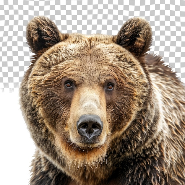 PSD een beer met een zwarte neus en een witte achtergrond met een achtergrond die grizzly zegt