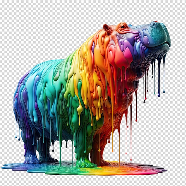 Een beer met gekleurde vloeistof erop is gekleurd met een beer