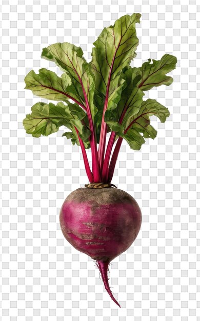 Een beet met een groen blad erop