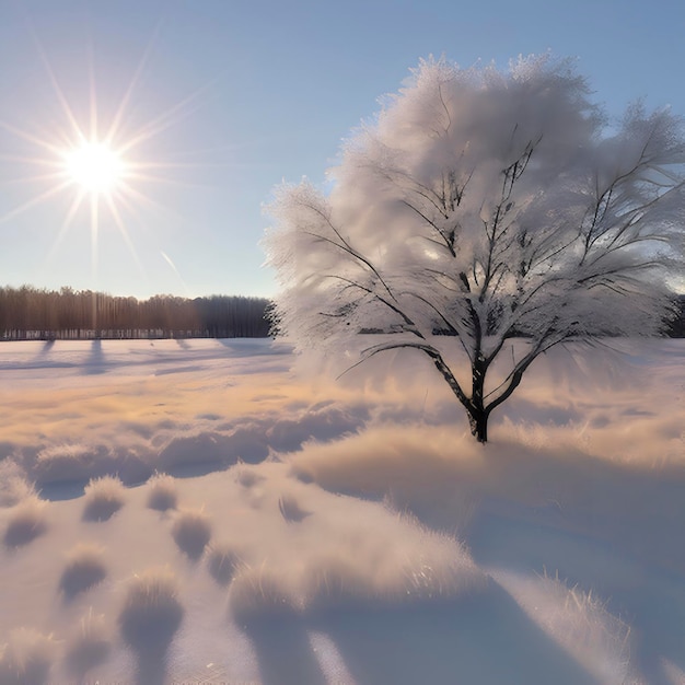 PSD een bevroren, met sneeuw bedekte siberische veld