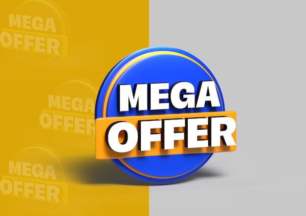 een blauw en geel logo met de tekst super sale erop