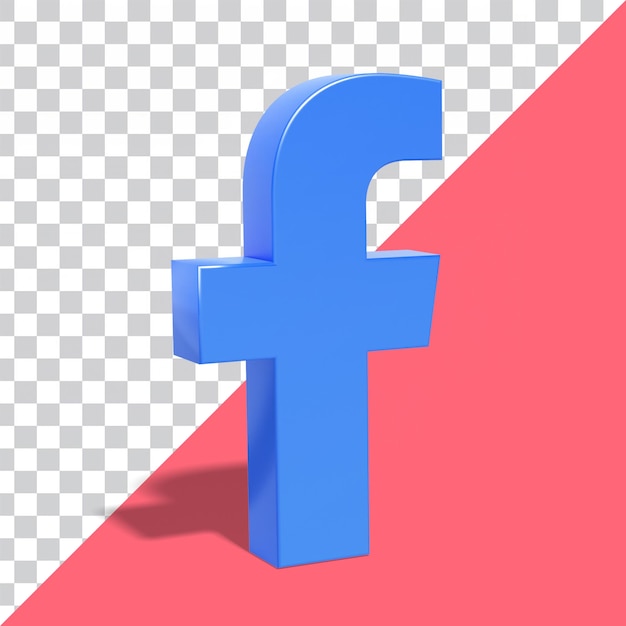 Een blauw en rood facebook-logo met een rode hoek.