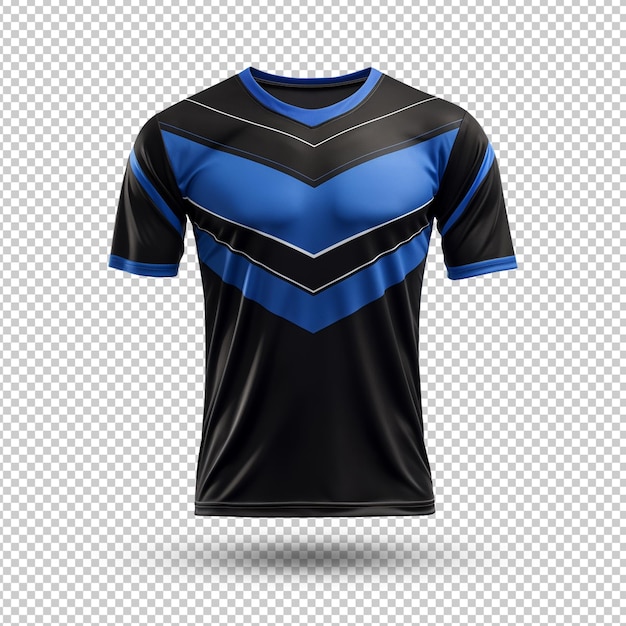 PSD een blauw en zwart sporthemd mockup geïsoleerde achtergrond