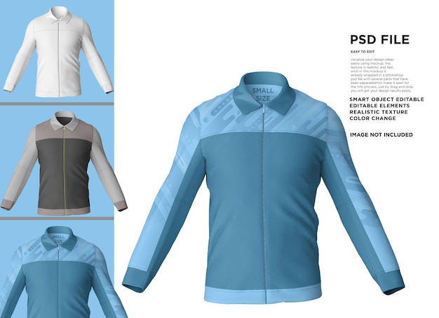 PSD een blauw met grijs jasje met het woord psd erop