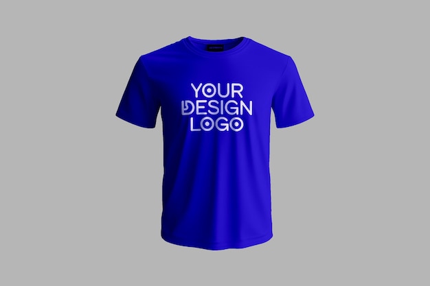 een blauw t-shirt met je ontwerp erop
