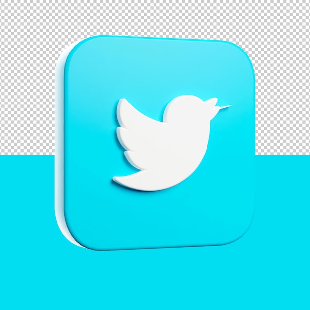 PSD een blauw vierkant met een wit twitter-logo erop.